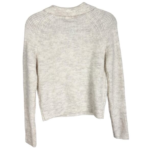 Sophie Rue Heathered Ivory Knit Henley Pullover Sweater Sz XS Classic Cozy - Picture 7 of 9